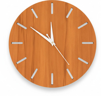 BTbrothers Analog 30 cm X 30 cm Wall Clock(Brown, Without Glass, Standard)