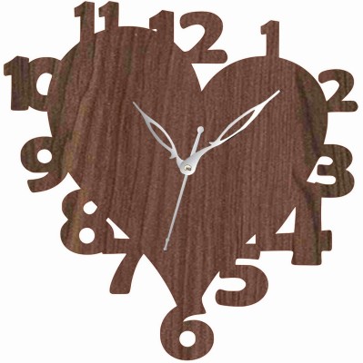 ADK Analog 30 cm X 30 cm Wall Clock(Brown, Without Glass, Standard)