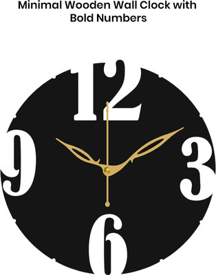 SIMANDHARPACK Analog 35 cm X 25 cm Wall Clock(Brown, Without Glass, Standard)