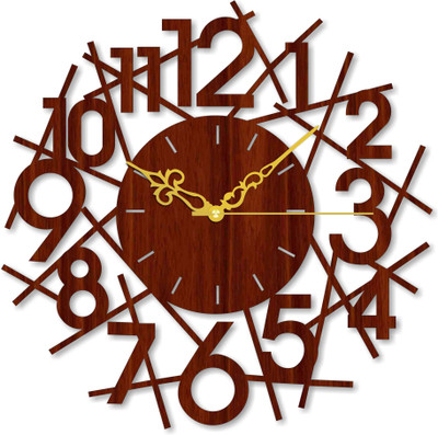 Phonedda Analog 31 cm X 31 cm Wall Clock(Brown, Without Glass, Standard)