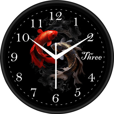 trendy homes Analog 26 cm X 26 cm Wall Clock(Multicolor, With Glass, Standard)