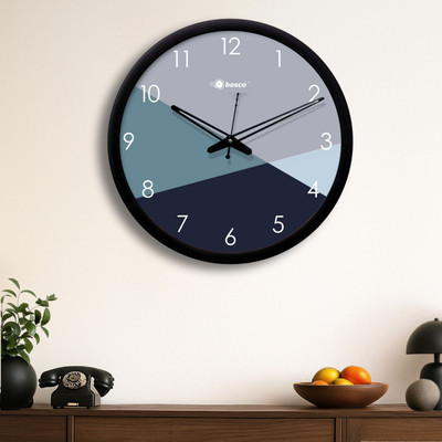 BOSCO Analog 30 cm X 30 cm Wall Clock(Black, With Glass, Standard)