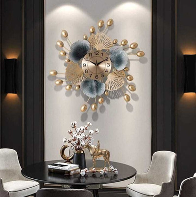 AK Handicrafts Analog 66 cm X 66 cm Wall Clock(Gold, Without Glass, Standard)