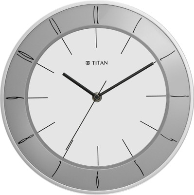Titan Analog 27 cm X 27 cm Wall Clock(White, With Glass, Standard)