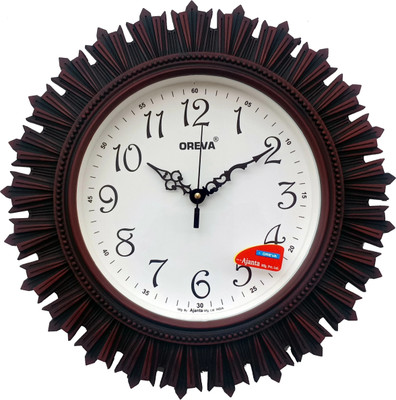 AJANTA Analog 32 cm X 32 cm Wall Clock(Red, Brown, With Glass, Standard)