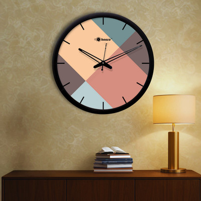 BOSCO Analog 30 cm X 30 cm Wall Clock(Black, With Glass, Standard)