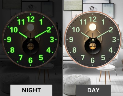 GRACIOUS MART Analog-Digital 29.5 cm X 29.5 cm Wall Clock(Brown, Grey, With Glass, Standard)