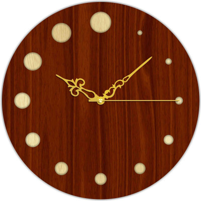 Phonedda Analog 30 cm X 30 cm Wall Clock(Brown, Without Glass, Standard)