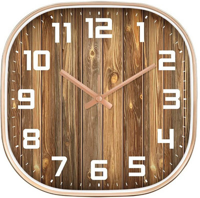 AshandRoh Analog 30 cm X 30 cm Wall Clock(Beige, With Glass, Standard)