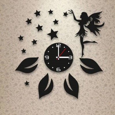 Mysticoal Analog 68.58 cm X 55.88 cm Wall Clock(Black, With Glass, Double-Sided)