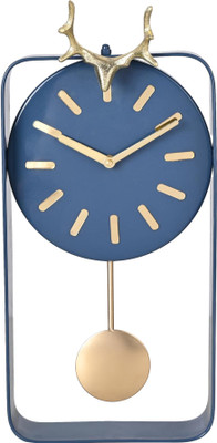 Flipkart SmartBuy Analog 39 cm X 18 cm Wall Clock(Dark Blue, Without Glass, Standard)