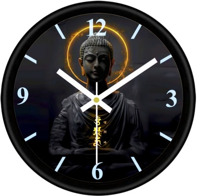 FASWLD Analog 25 cm X 25 cm Wall Clock(Black, With Glass, Standard)