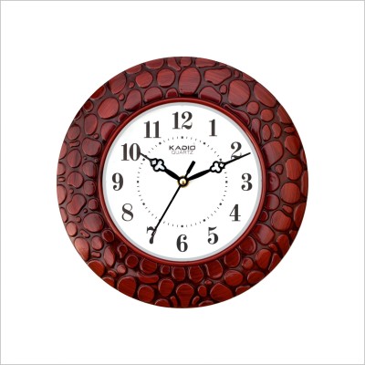 Kadio Analog 24.5 cm X 24.5 cm Wall Clock(Red, With Glass, Standard)