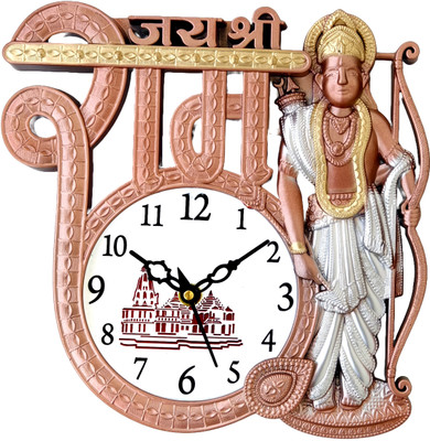 velora creation Analog 22 cm X 22 cm Wall Clock(Orange, White, With Glass, Standard)