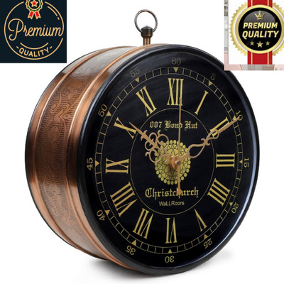 gateffo Analog 32 cm X 33 cm Wall Clock(Black, With Glass, Standard)