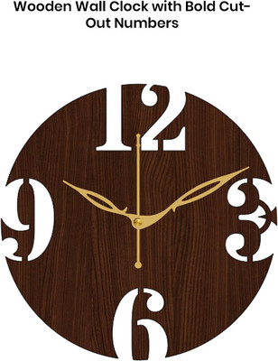 SIMANDHARPACK Analog 35 cm X 25 cm Wall Clock(Brown, Without Glass, Standard)