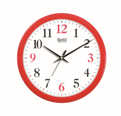 AJANTA Analog 26 cm X 26 cm Wall Clock(Red, With Glass, Standard)