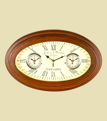 Piru Analog 40 cm X 36 cm Wall Clock(Brown, Gold, Multicolor, With Glass, Standard)