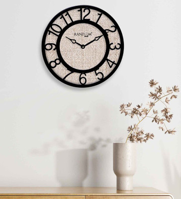 Casacraft by Pepperfry Analog-Digital 20.3 cm X 20.3 cm Wall Clock(Black, Without Glass, Standard)