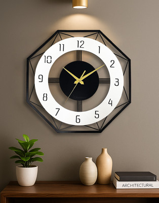 Auromin Analog 40 cm X 40 cm Wall Clock(Black, Without Glass, Standard)