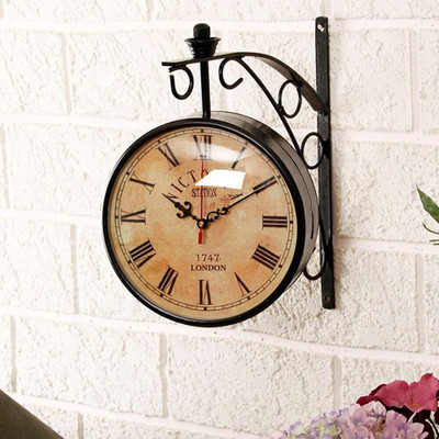Unravel India Analog 30.48 cm X 100 cm Wall Clock(Black, With Glass, Double-Sided)