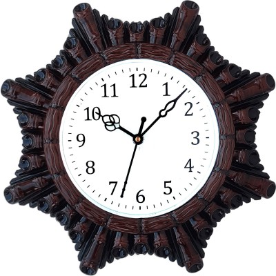 IRU Creation Analog 27 cm X 27 cm Wall Clock(Brown, With Glass, Standard)