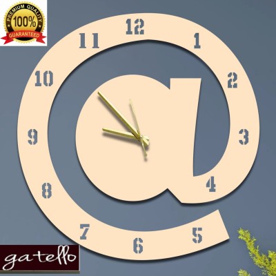 gateffo Analog 33 cm X 34 cm Wall Clock(Red, Without Glass, Standard)