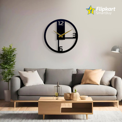 Flipkart SmartBuy Analog 30.5 cm X 30.5 cm Wall Clock(Black, Without Glass, Standard)