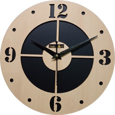 timecraft Analog 28 cm X 28 cm Wall Clock(Black, Without Glass, Standard)