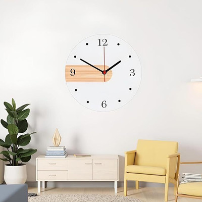 Gift With Smile Analog 38 cm X 38 cm Wall Clock(Beige, Without Glass, Standard)
