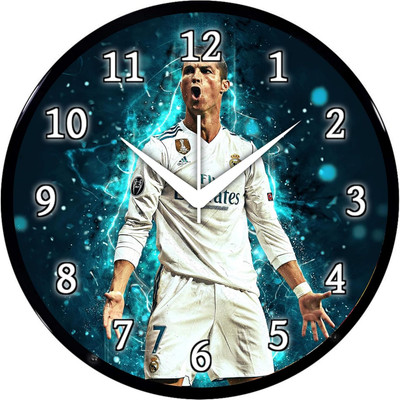 Babawill Analog 26 cm X 26 cm Wall Clock(Black, With Glass, Standard)
