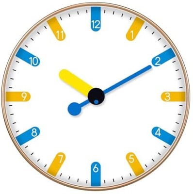 GRACIOUS MART Analog-Digital 12 cm X 24 cm Wall Clock(Yellow, With Glass, Standard)