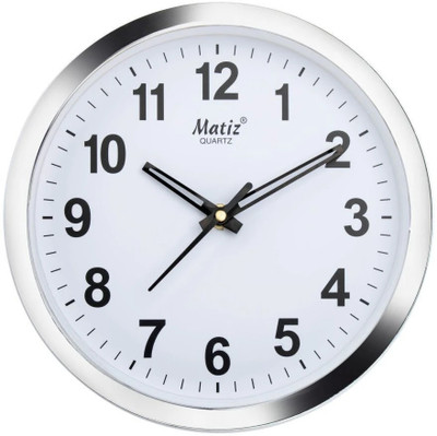 DESIO Analog Wall Clock(Silver, With Glass)