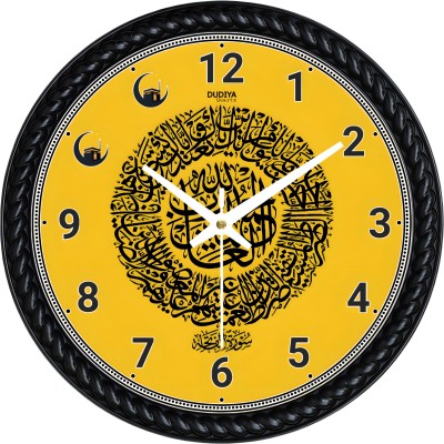 Mkdudiya Analog 25 cm X 25 cm Wall Clock(Black, With Glass, Standard)