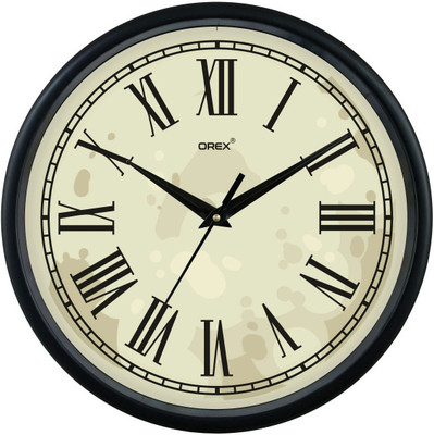 OREX Analog 30 cm X 30 cm Wall Clock(Black, With Glass, Standard)