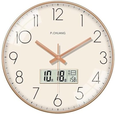 Star Work Analog-Digital 12 cm X 17 cm Wall Clock(Multicolor, With Glass, Standard)