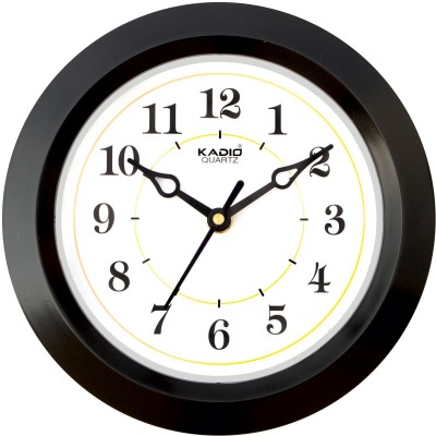 Kadio Analog 20 cm X 20 cm Wall Clock(Black, With Glass, Standard)