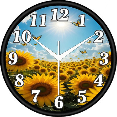 GSCOLLECTIONS Analog 22.5 cm X 22.5 cm Wall Clock(Black, With Glass, Standard)