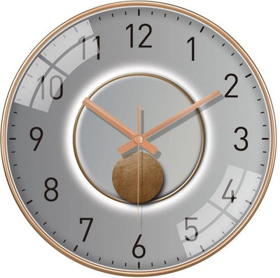 GINOYABROTHERS Analog 29 cm X 29 cm Wall Clock(Silver, With Glass, Standard)