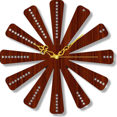 Phonedda Analog 30 cm X 30 cm Wall Clock(Brown, Without Glass, Standard)