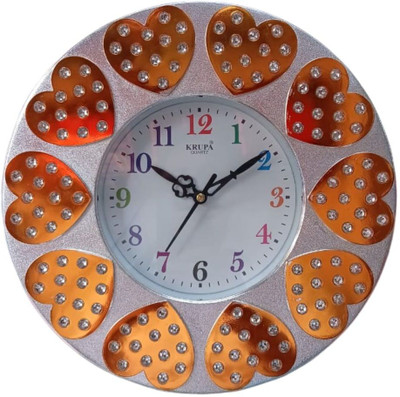 SHREE GANESH ENTERPRISES Analog 26 cm X 16 cm Wall Clock(Multicolor, With Glass, Standard)