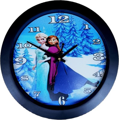 KIDICITI Analog 25 cm X 25 cm Wall Clock(Blue, With Glass, Standard)