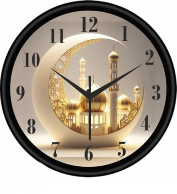 Kushu Analog 20 cm X 20 cm Wall Clock(Gold, With Glass, Standard)