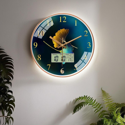 AshandRoh Analog-Digital 32 cm X 32 cm Wall Clock(Blue, With Glass, Standard)