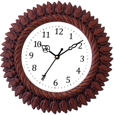 GENSHIN Analog 26 cm X 26 cm Wall Clock(Brown, With Glass, Standard)