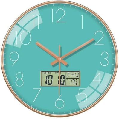 M T BROTHERS Digital 29.5 cm X 29.5 cm Wall Clock(Light Blue, With Glass, Standard)