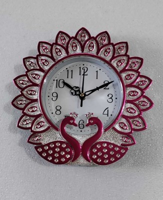 Shreya Enterprise Analog 24 cm X 24 cm Wall Clock(Pink, With Glass, Pendulum)