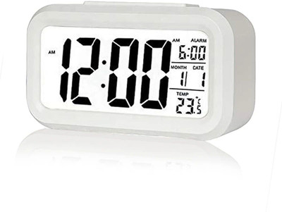 STARVOKES Digital 10 cm X 16 cm Wall Clock(White, Without Glass, Pendulum)