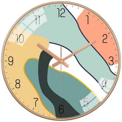 GINOYABROTHERS Analog 29 cm X 29 cm Wall Clock(Light Green, With Glass, Standard)