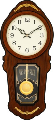 eCraftIndia Analog 61 cm X 25 cm Wall Clock(Brown, Without Glass, Standard)